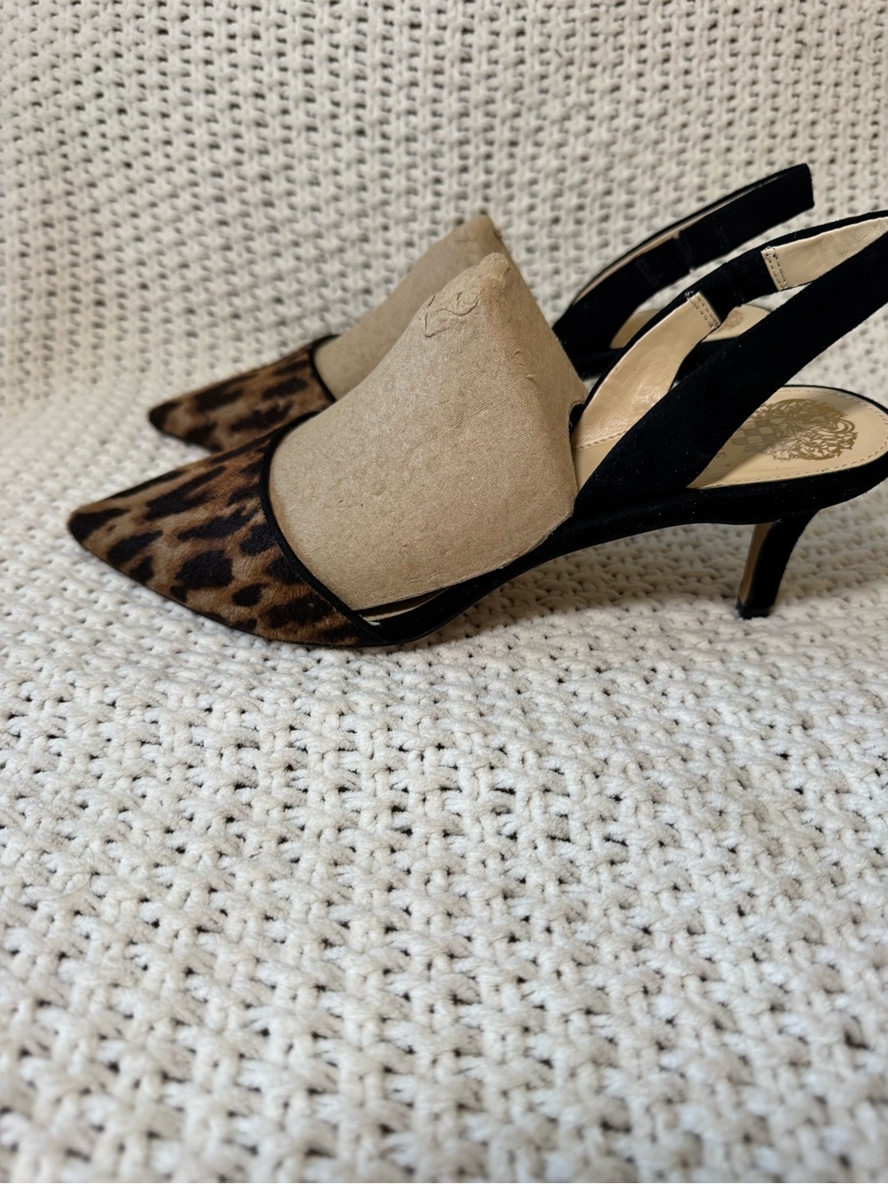 Vince Camuto Kolissa Leopard Cow Hair Slingback Heels 9.5 - Picture 5 of 8